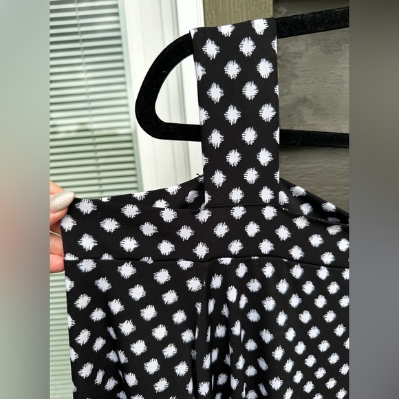 Chico's Black and White Asymmetrical Cold Shoulder Top - Picture 5 of 9